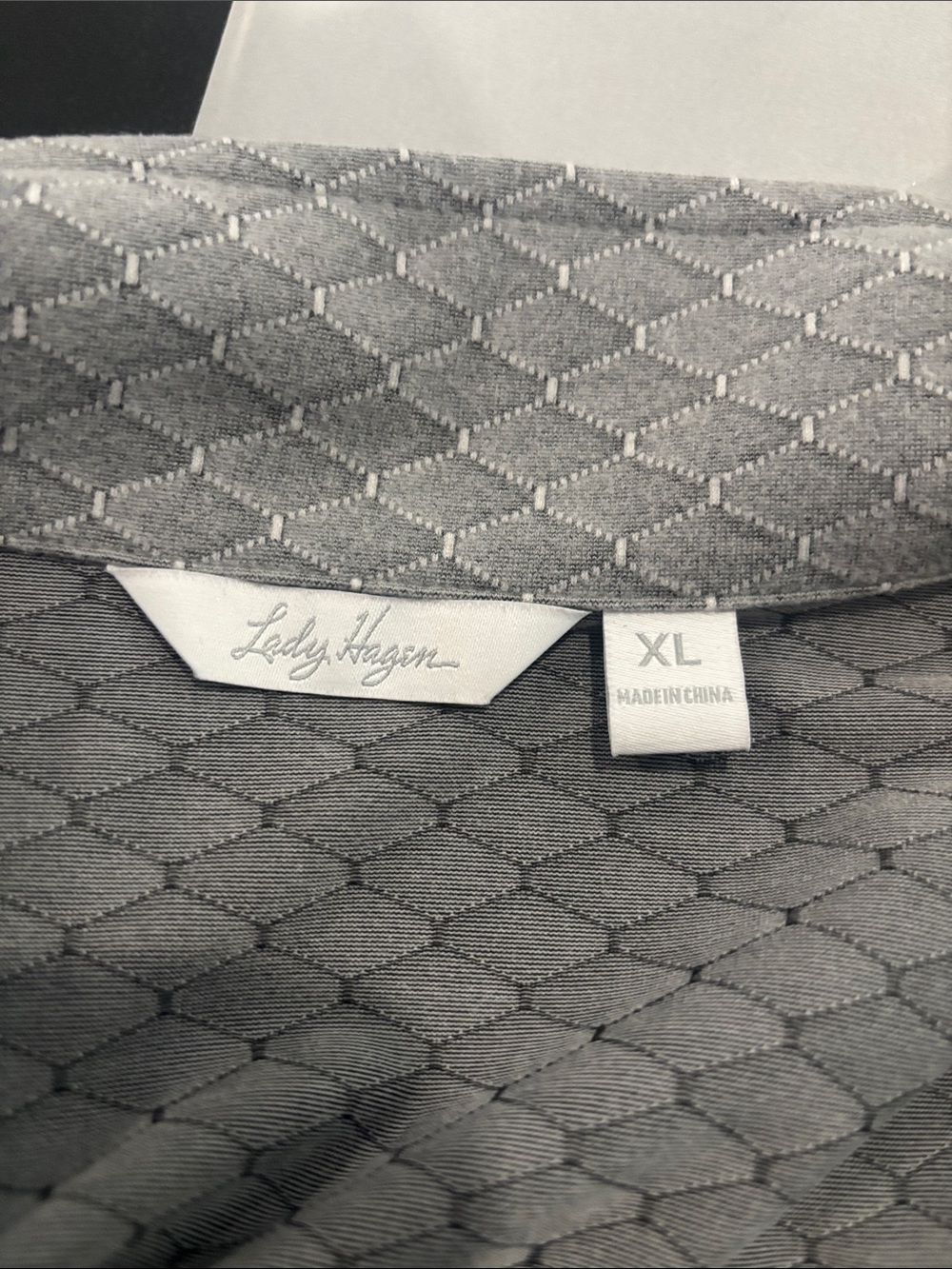 Lady Hagen Quilted Zip up sweatshirt in Gray
